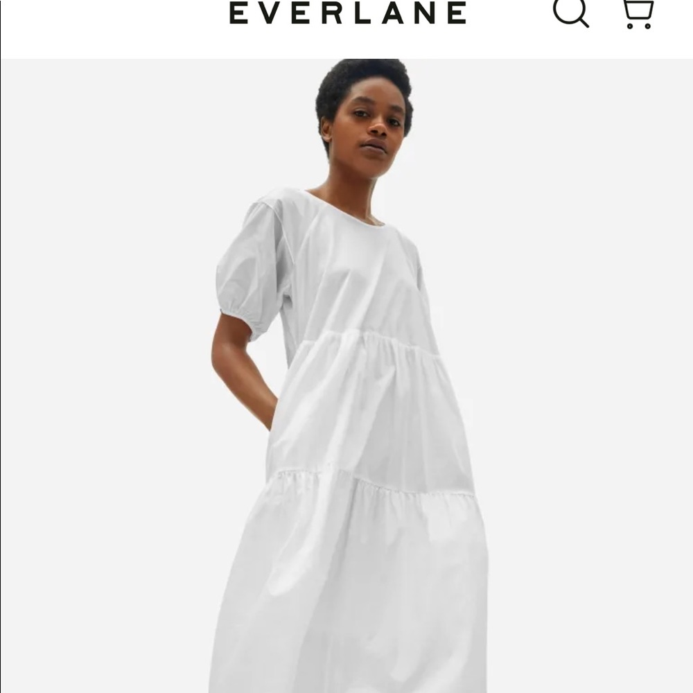 White Tiered Cotton Dress